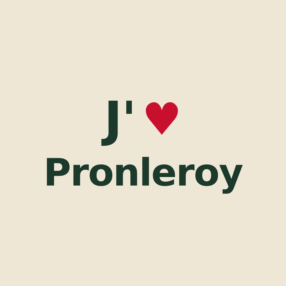 Tote bag personnalisé Pronleroy — design « J'aime Pronleroy » imprimé sur le tote bag