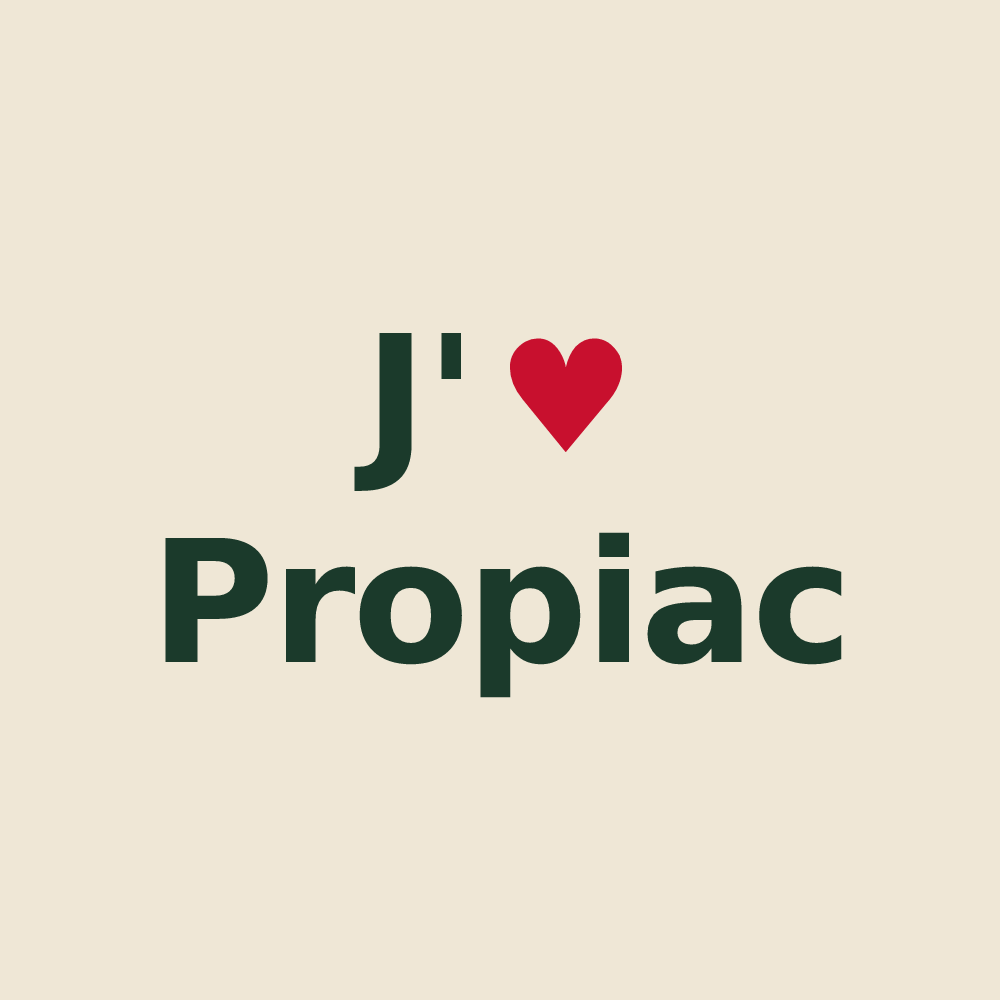 Tote bag personnalisé Propiac — design J'aime Propiac