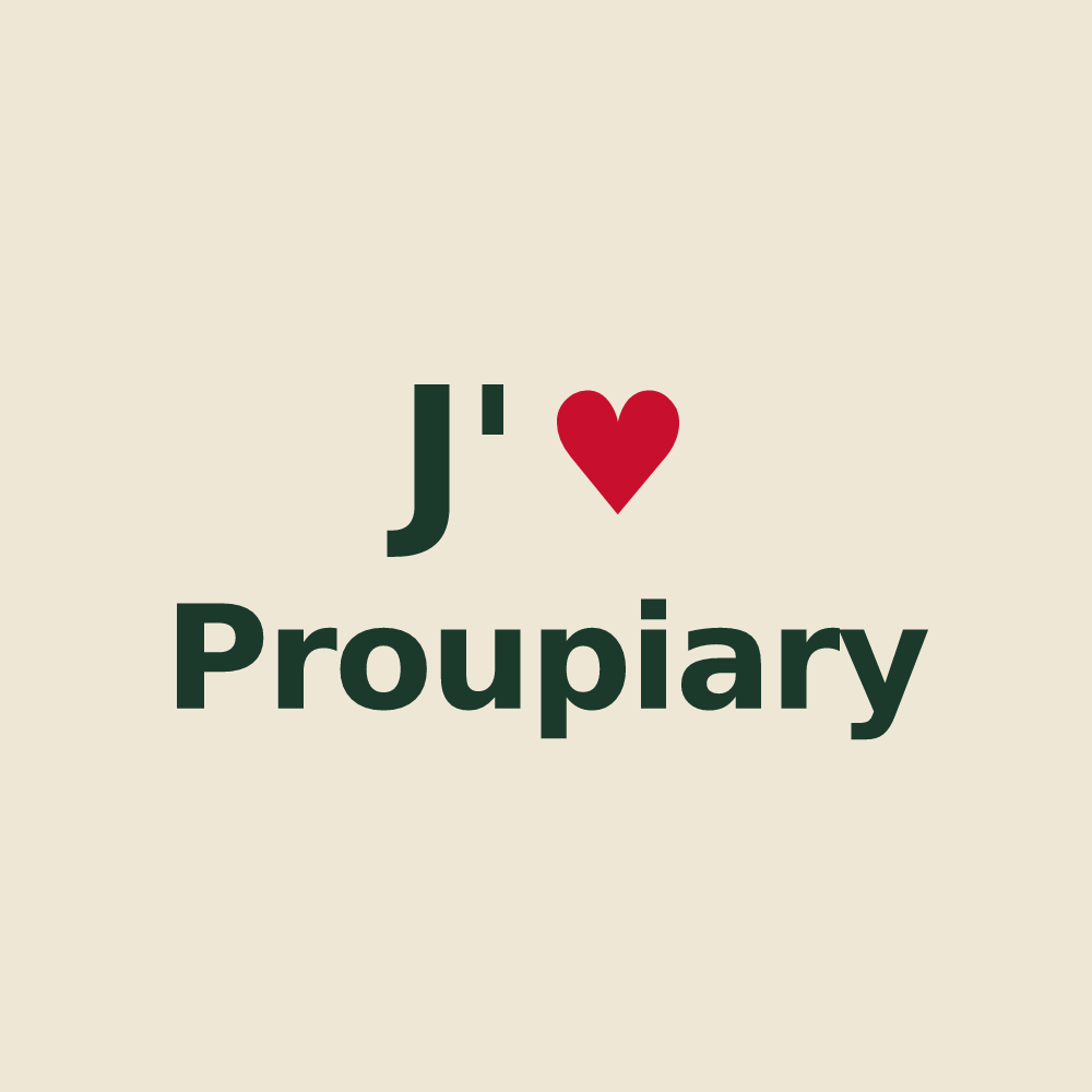 Tote bag personnalisé Proupiary — design J'aime Proupiary