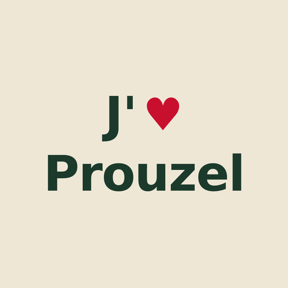 Tote bag personnalisé Prouzel — design « J'aime Prouzel » imprimé sur le tote bag