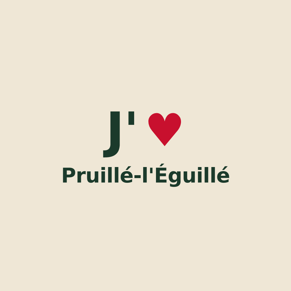 Tote bag personnalisé Pruillé-l'Éguillé — design J'aime Pruillé-l'Éguillé