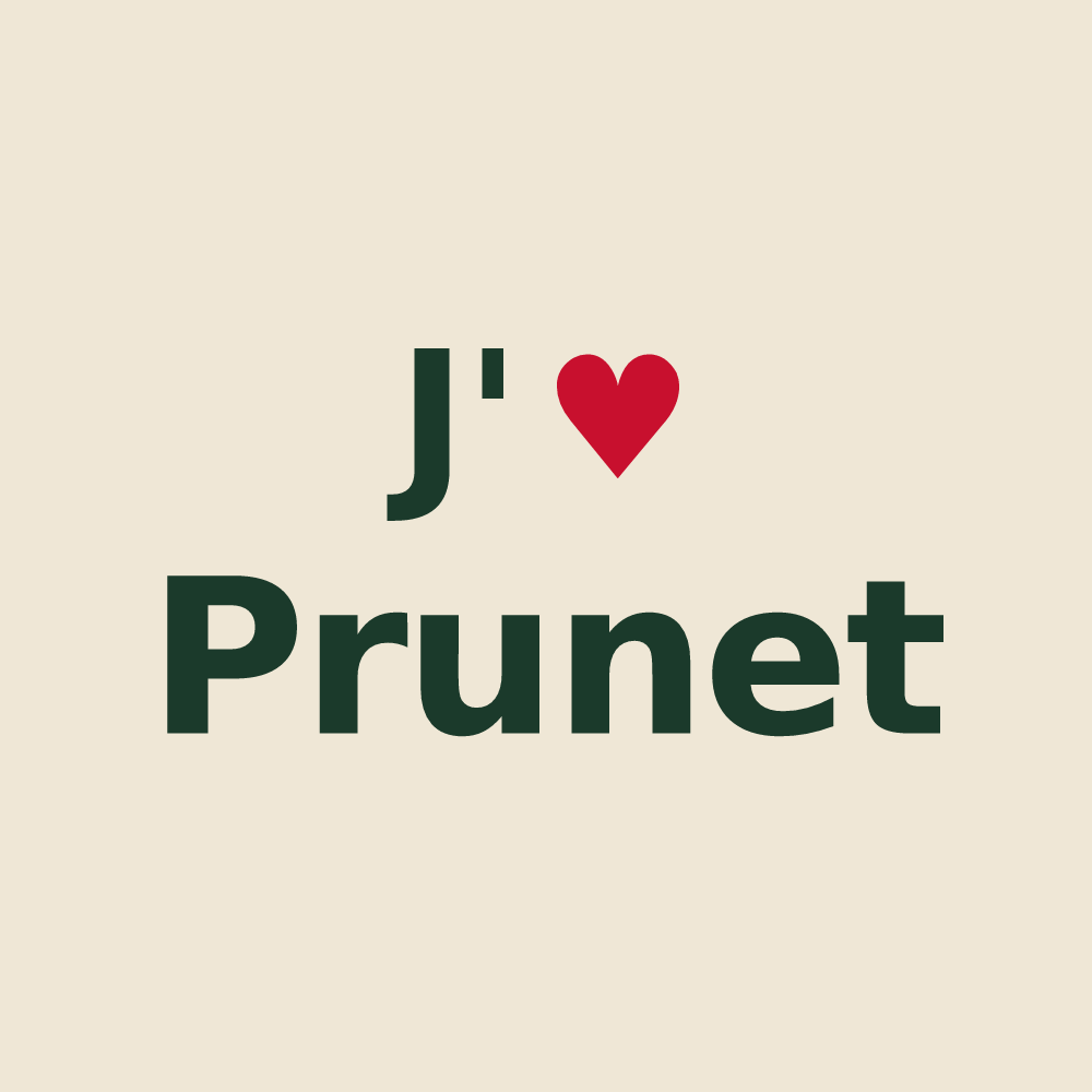 Tote bag personnalisé Prunet — design J'aime Prunet
