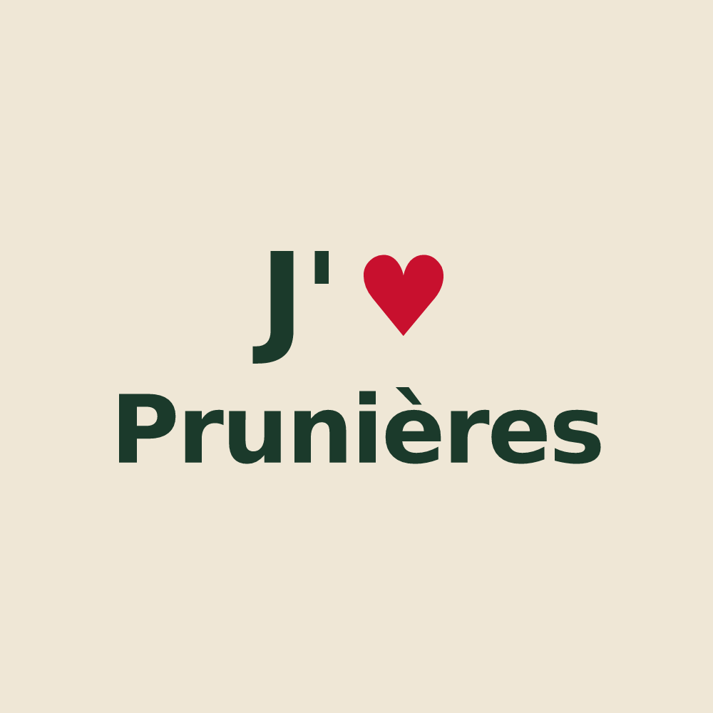 Tote bag personnalisé Prunières — design J'aime Prunières