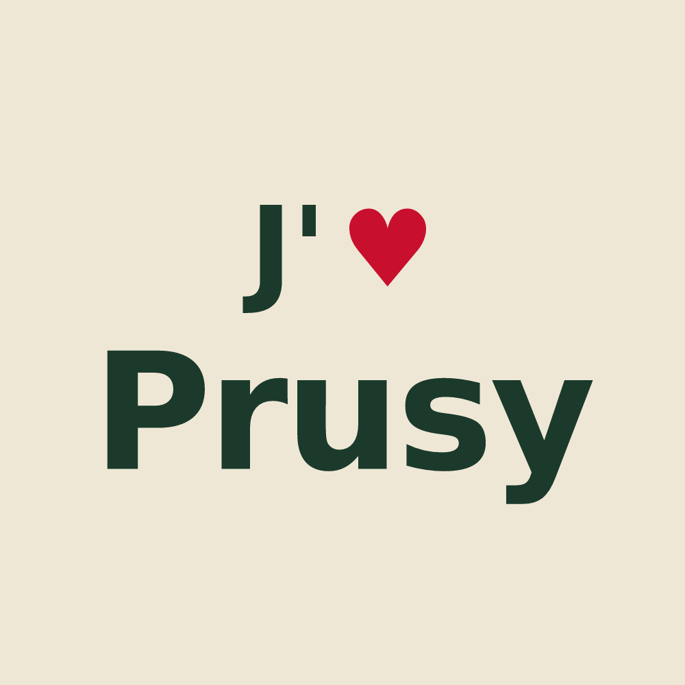 Tote bag personnalisé Prusy — design J'aime Prusy
