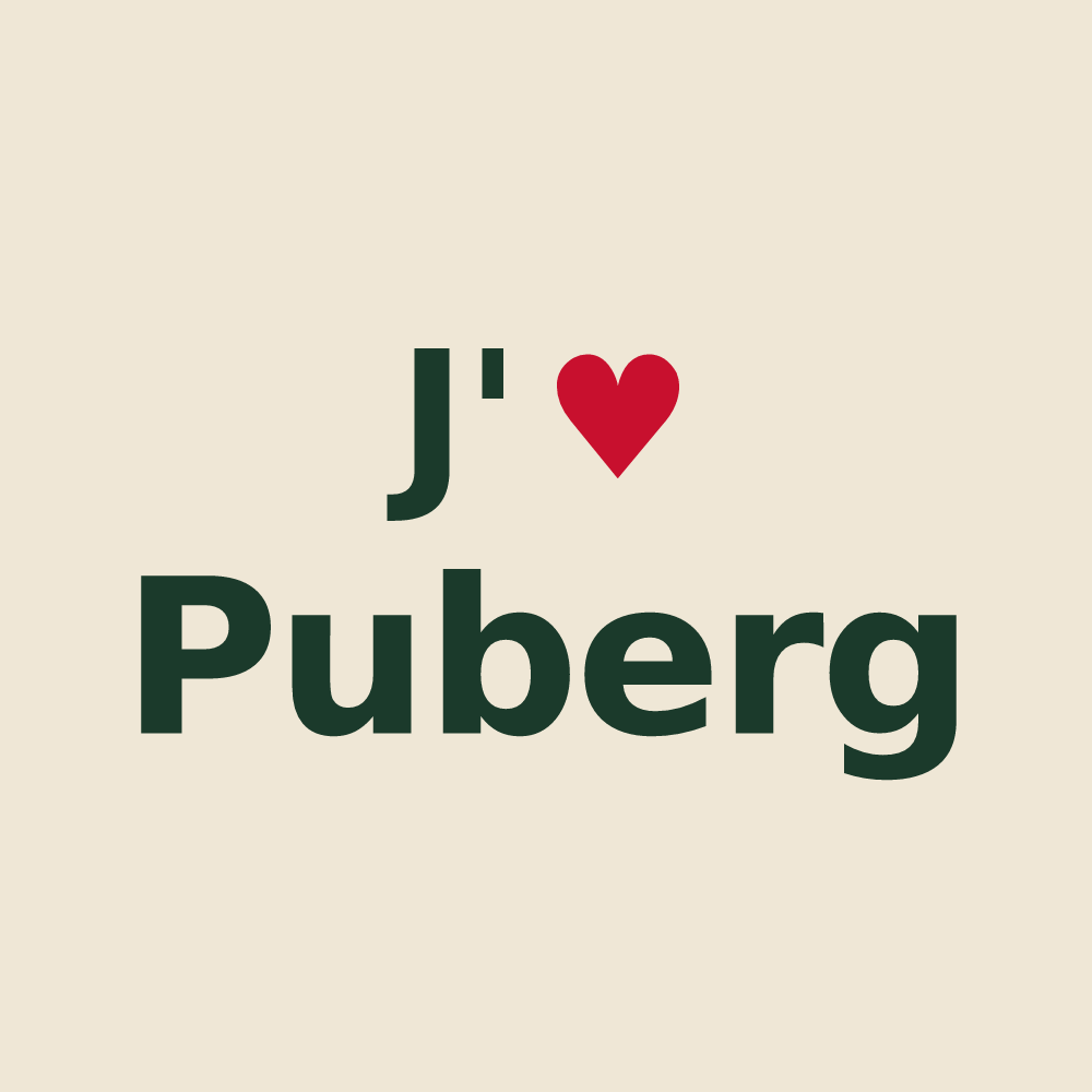 Tote bag personnalisé Puberg — design J'aime Puberg