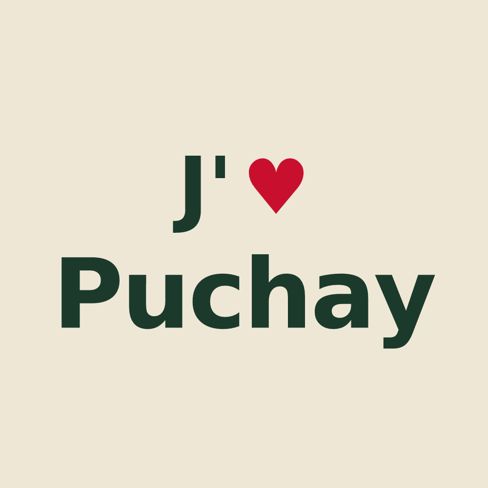 Tote bag personnalisé Puchay — design J'aime Puchay