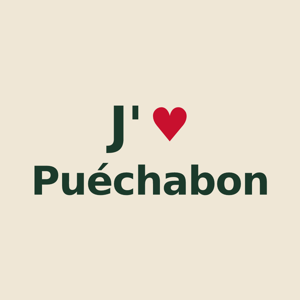 Tote bag personnalisé Puéchabon — design J'aime Puéchabon