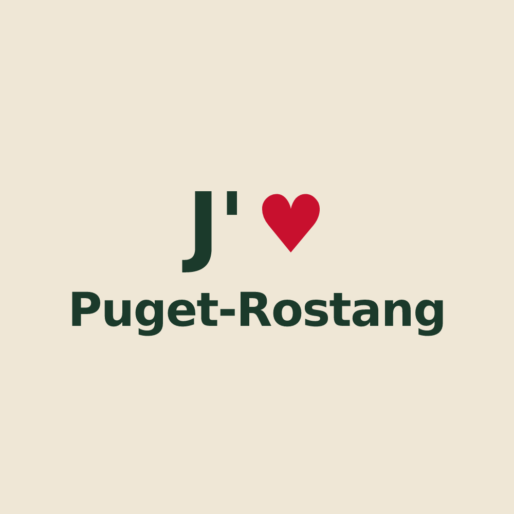 Tote bag personnalisé Puget-Rostang — design J'aime Puget-Rostang