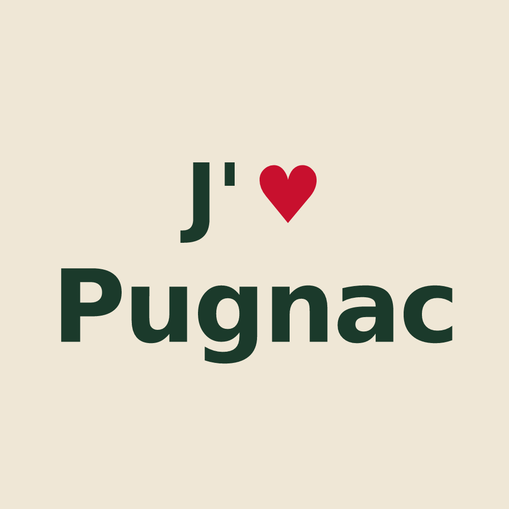 Tote bag personnalisé Pugnac — design J'aime Pugnac