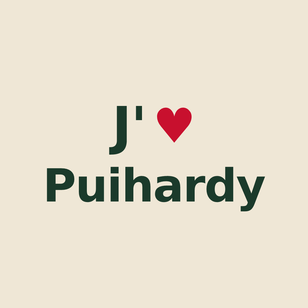 Tote bag personnalisé Puihardy — design J'aime Puihardy
