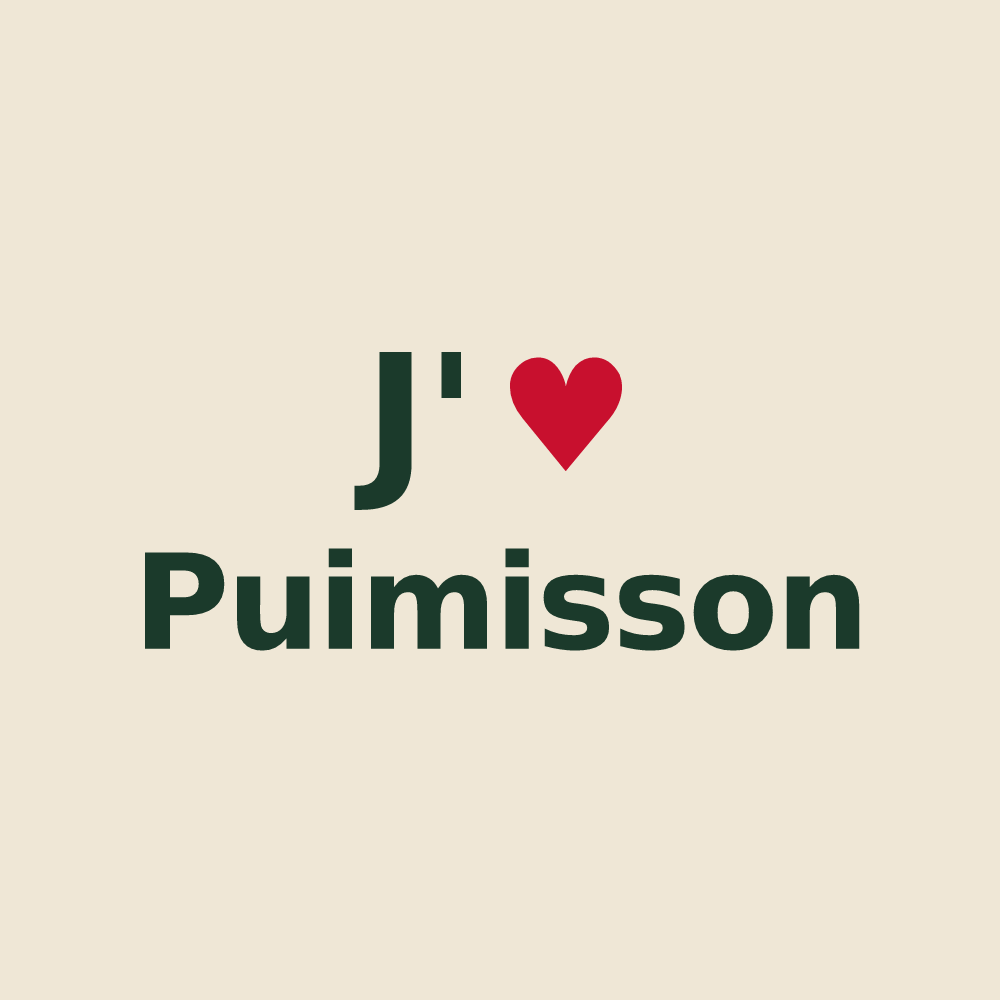 Tote bag personnalisé Puimisson — design J'aime Puimisson