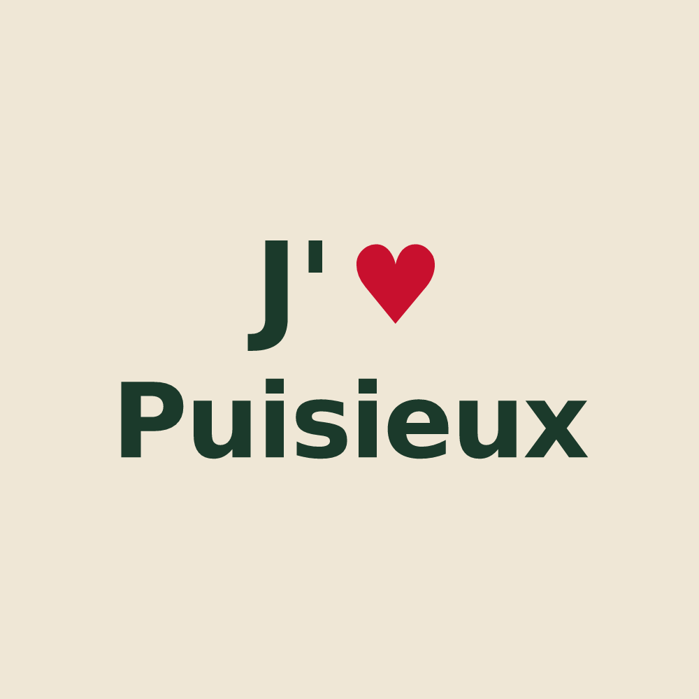 Tote bag personnalisé Puisieux — design J'aime Puisieux