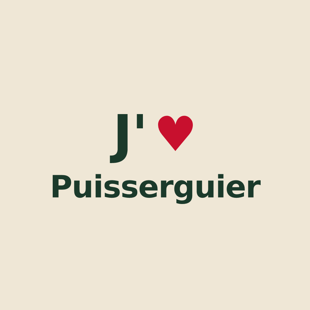 Tote bag personnalisé Puisserguier — design J'aime Puisserguier