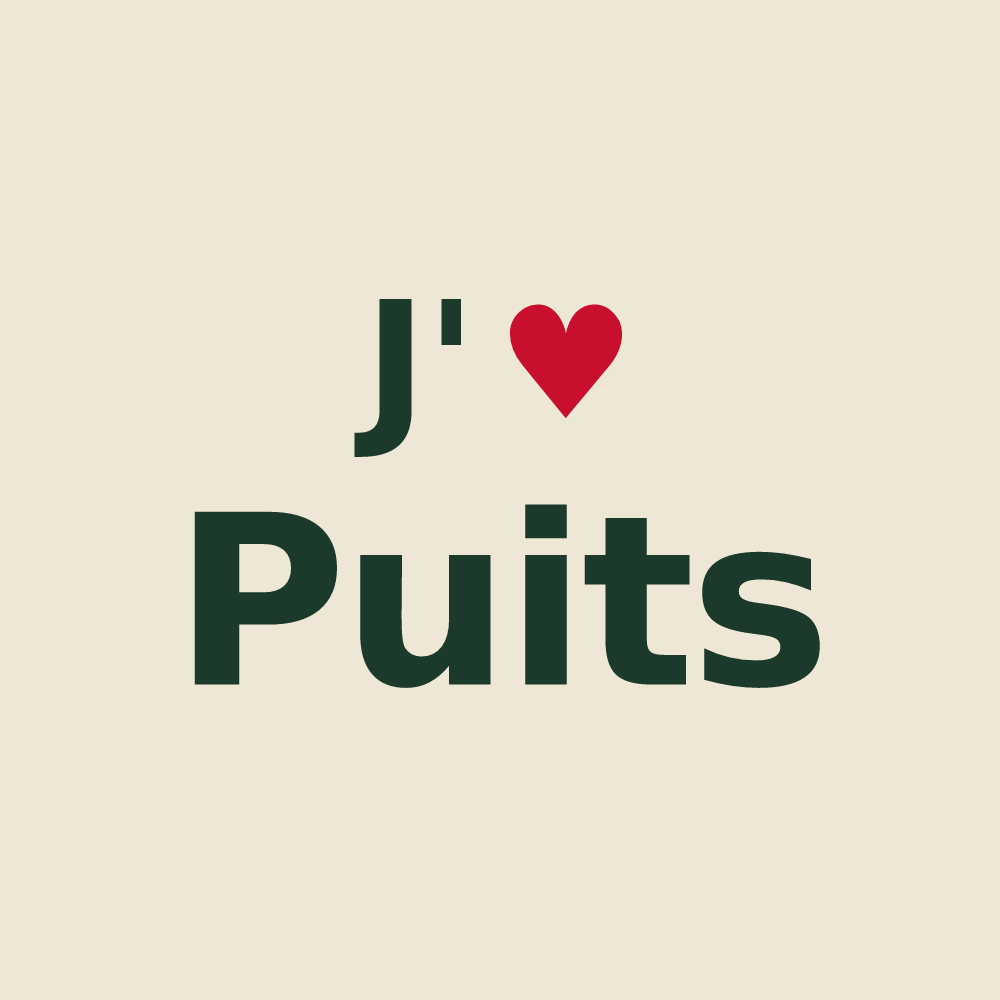 Tote bag personnalisé Puits — design « J'aime Puits » imprimé sur le tote bag
