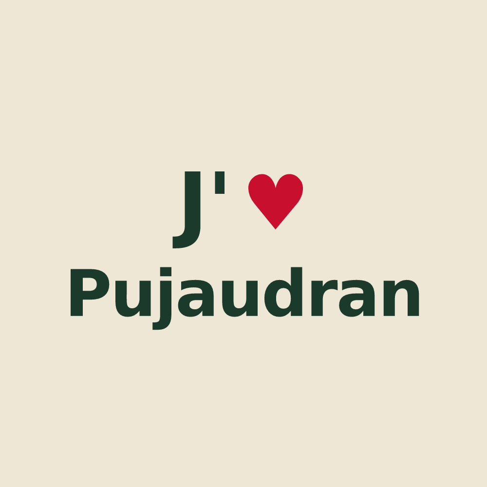 Tote bag personnalisé Pujaudran — design J'aime Pujaudran