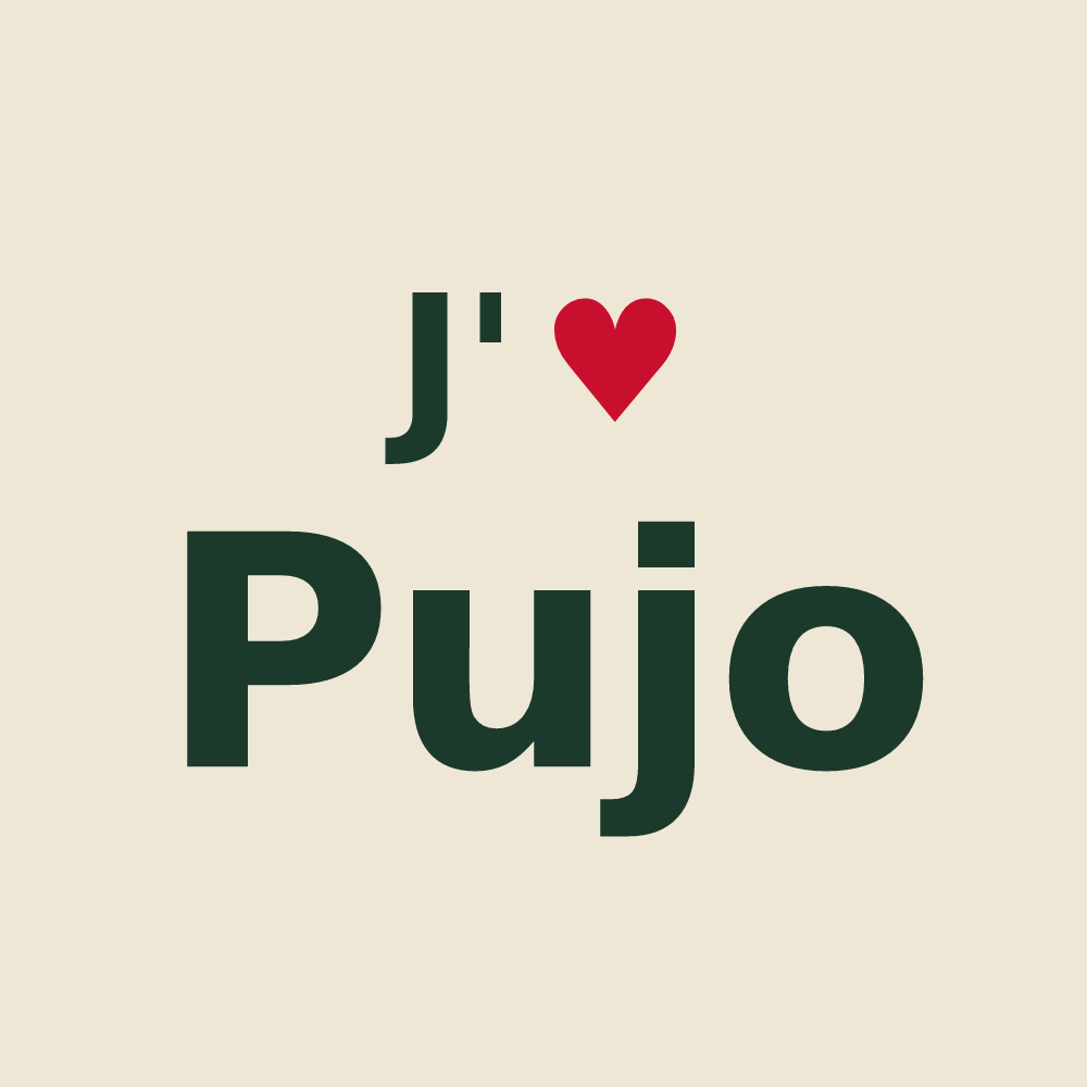 Tote bag personnalisé Pujo — design J'aime Pujo