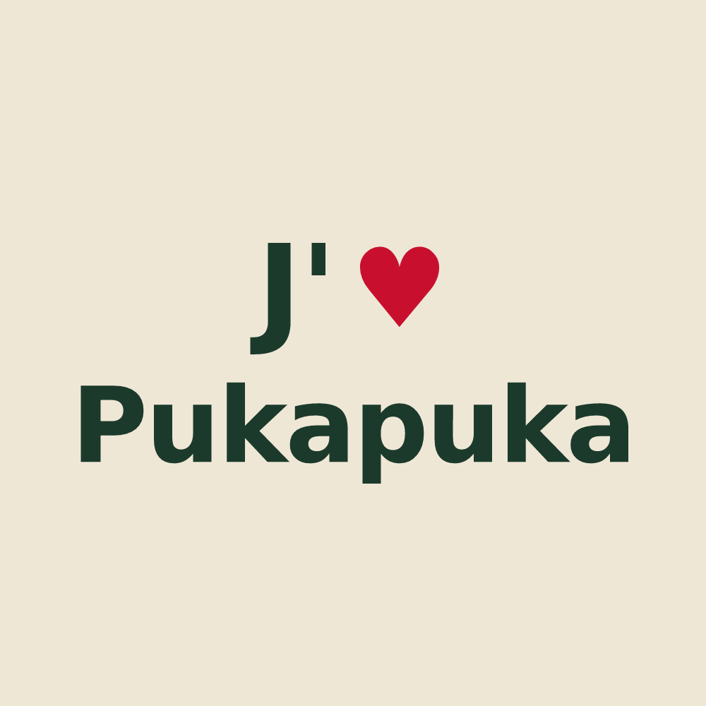 Tote bag personnalisé Pukapuka — design J'aime Pukapuka