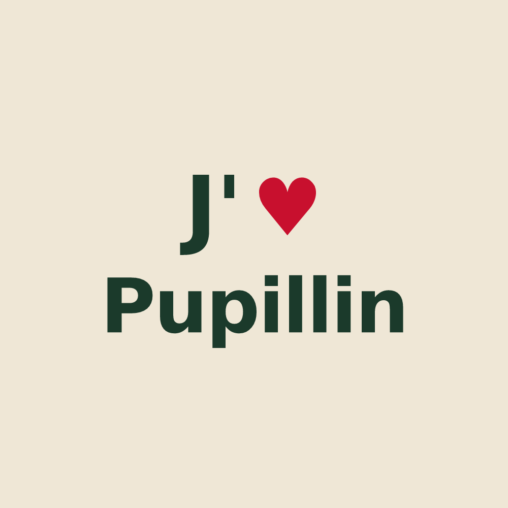 Tote bag personnalisé Pupillin — design J'aime Pupillin