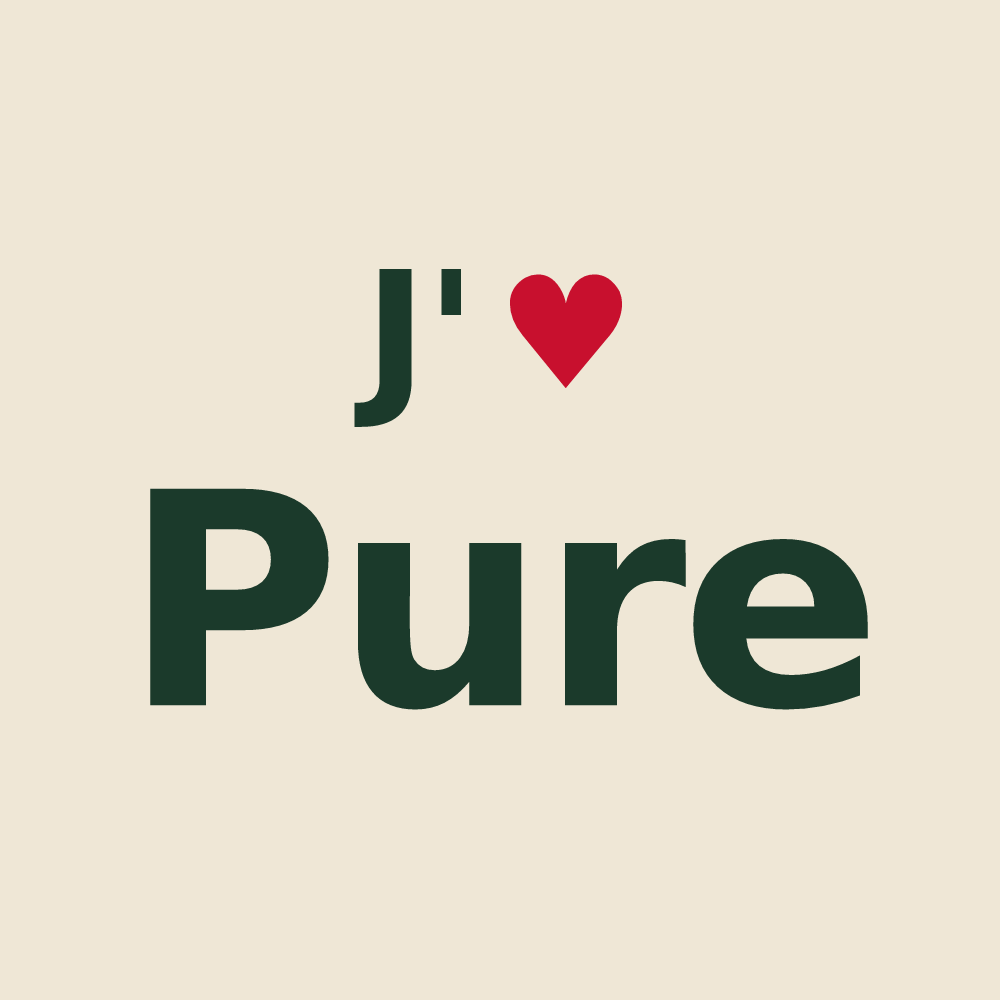 Tote bag personnalisé Pure — design « J'aime Pure » imprimé sur le tote bag