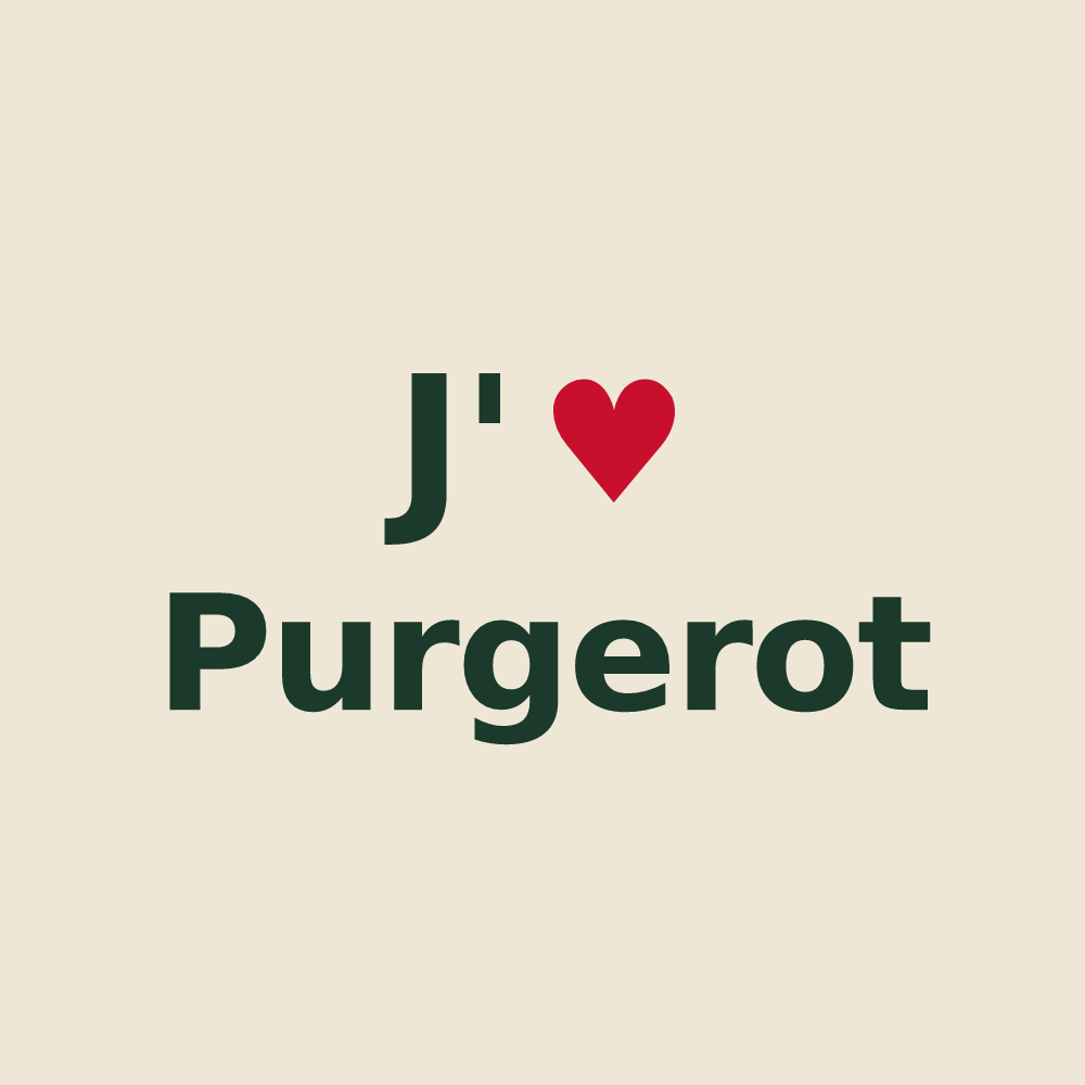 Tote bag personnalisé Purgerot — design J'aime Purgerot