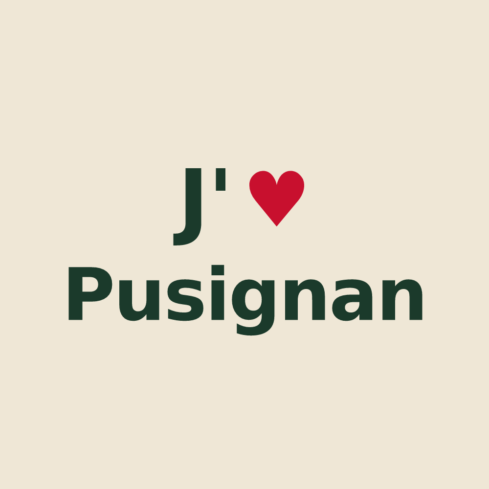 Tote bag personnalisé Pusignan — design J'aime Pusignan