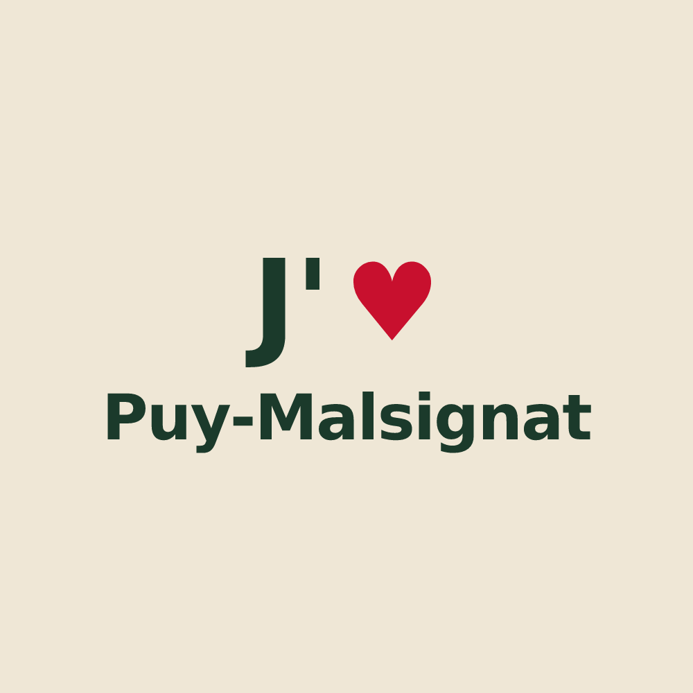 Tote bag personnalisé Puy-Malsignat — design J'aime Puy-Malsignat