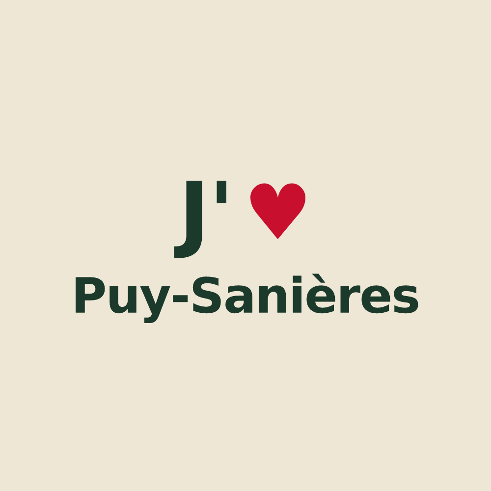 Tote bag personnalisé Puy-Sanières — design J'aime Puy-Sanières