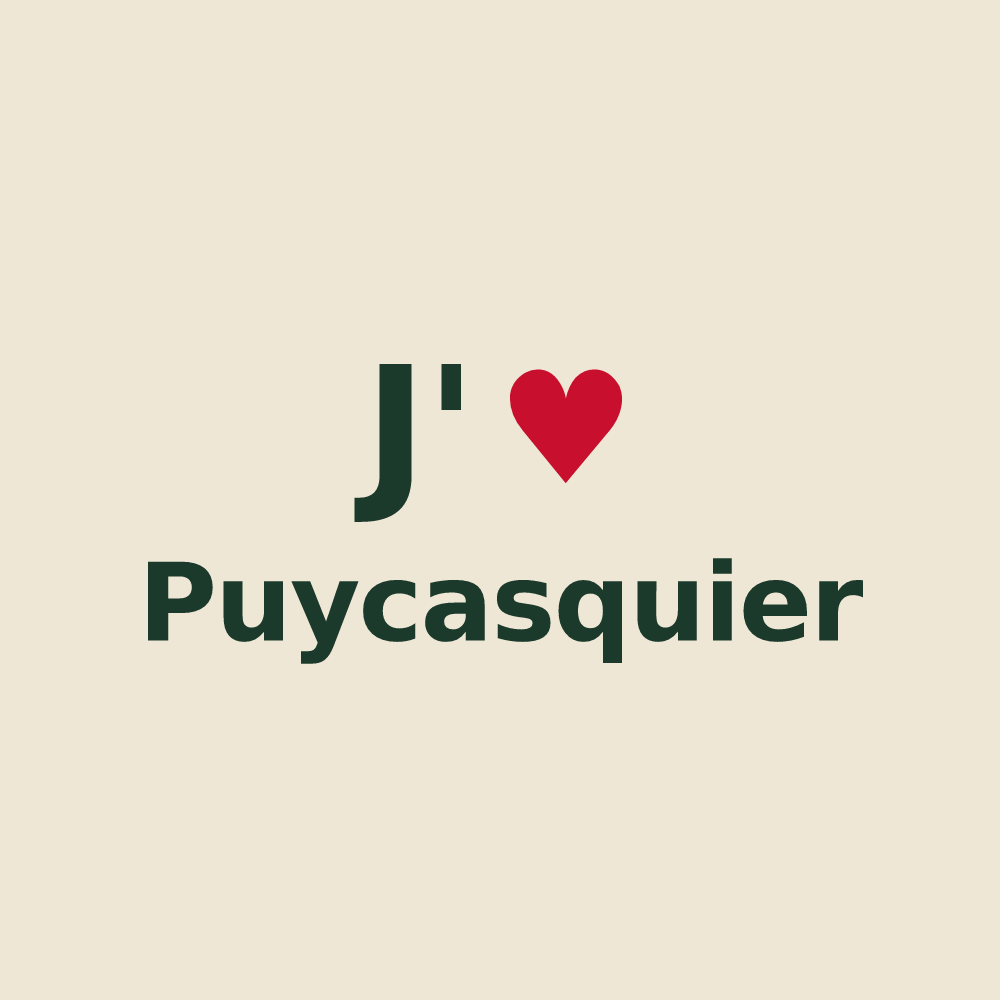 Tote bag personnalisé Puycasquier — design J'aime Puycasquier