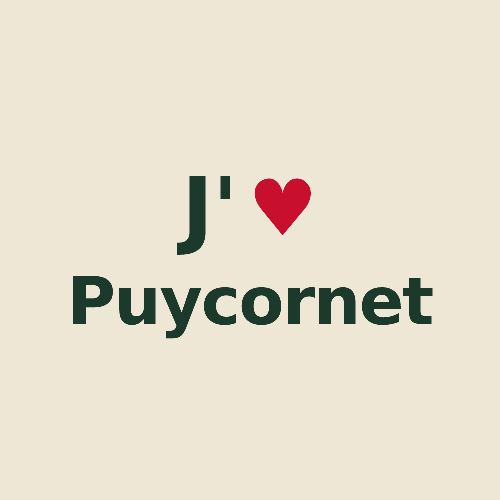 Tote bag personnalisé Puycornet — design J'aime Puycornet