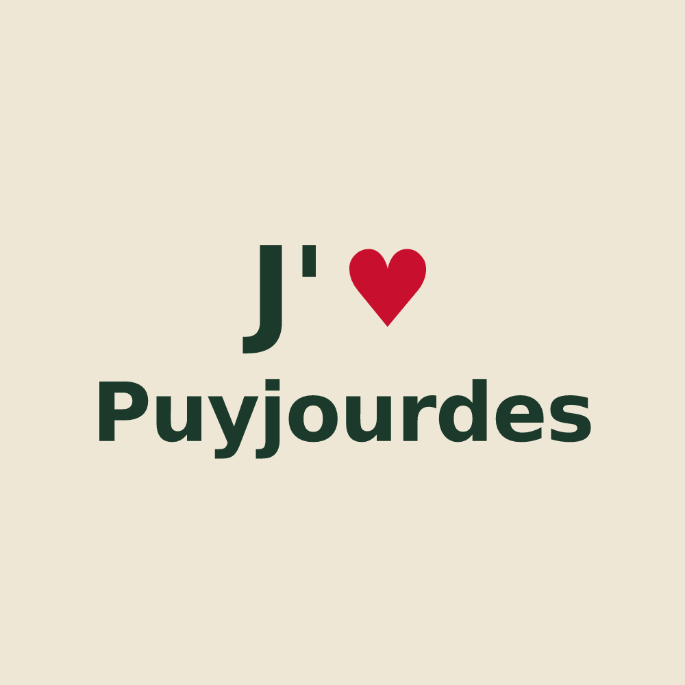 Tote bag personnalisé Puyjourdes — design J'aime Puyjourdes