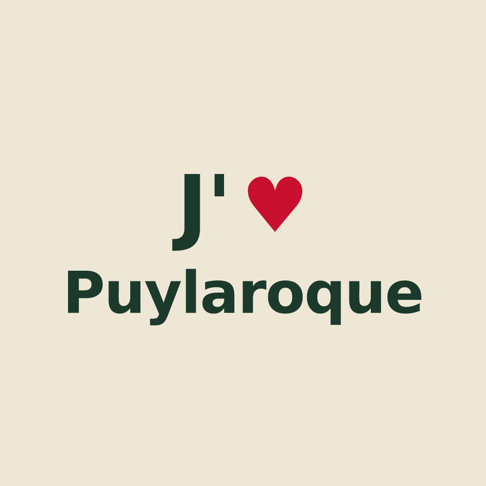 Tote bag personnalisé Puylaroque — design J'aime Puylaroque
