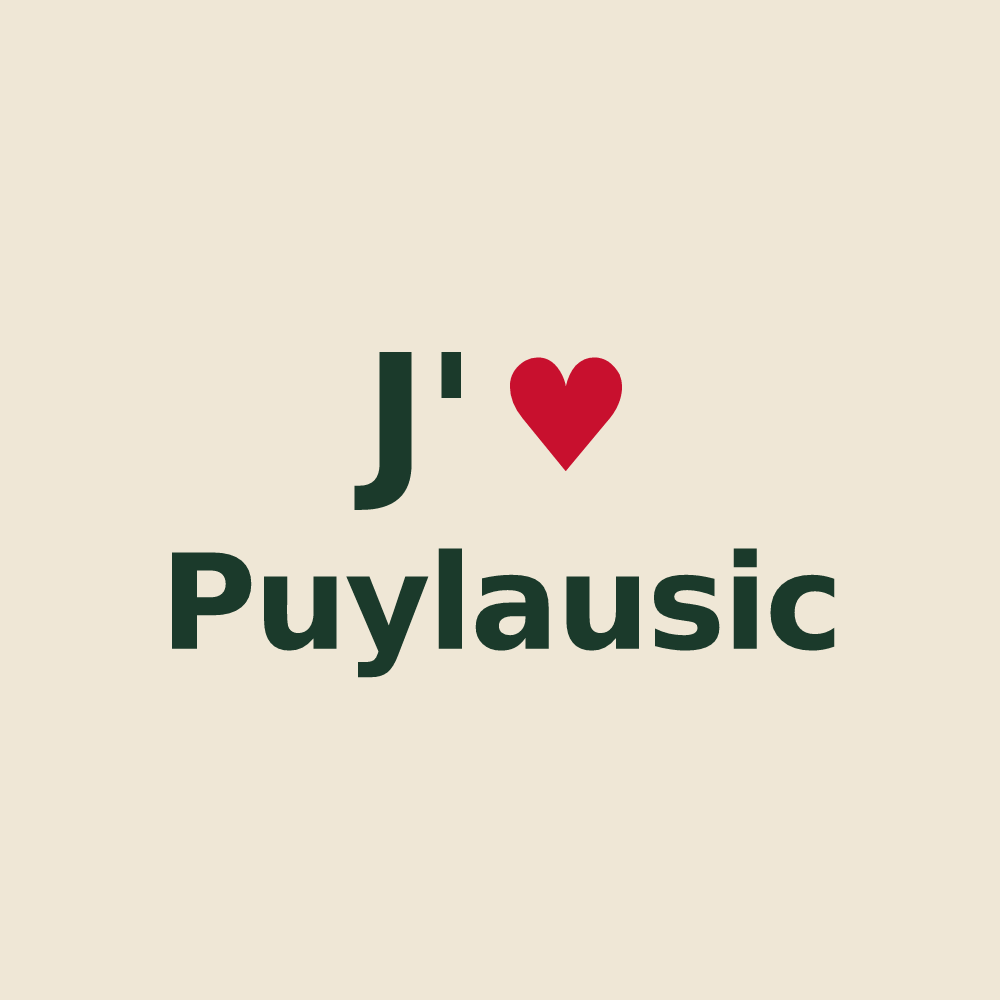 Tote bag personnalisé Puylausic — design J'aime Puylausic