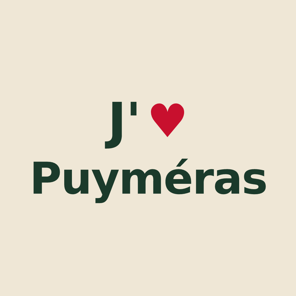 Tote bag personnalisé Puyméras — design J'aime Puyméras