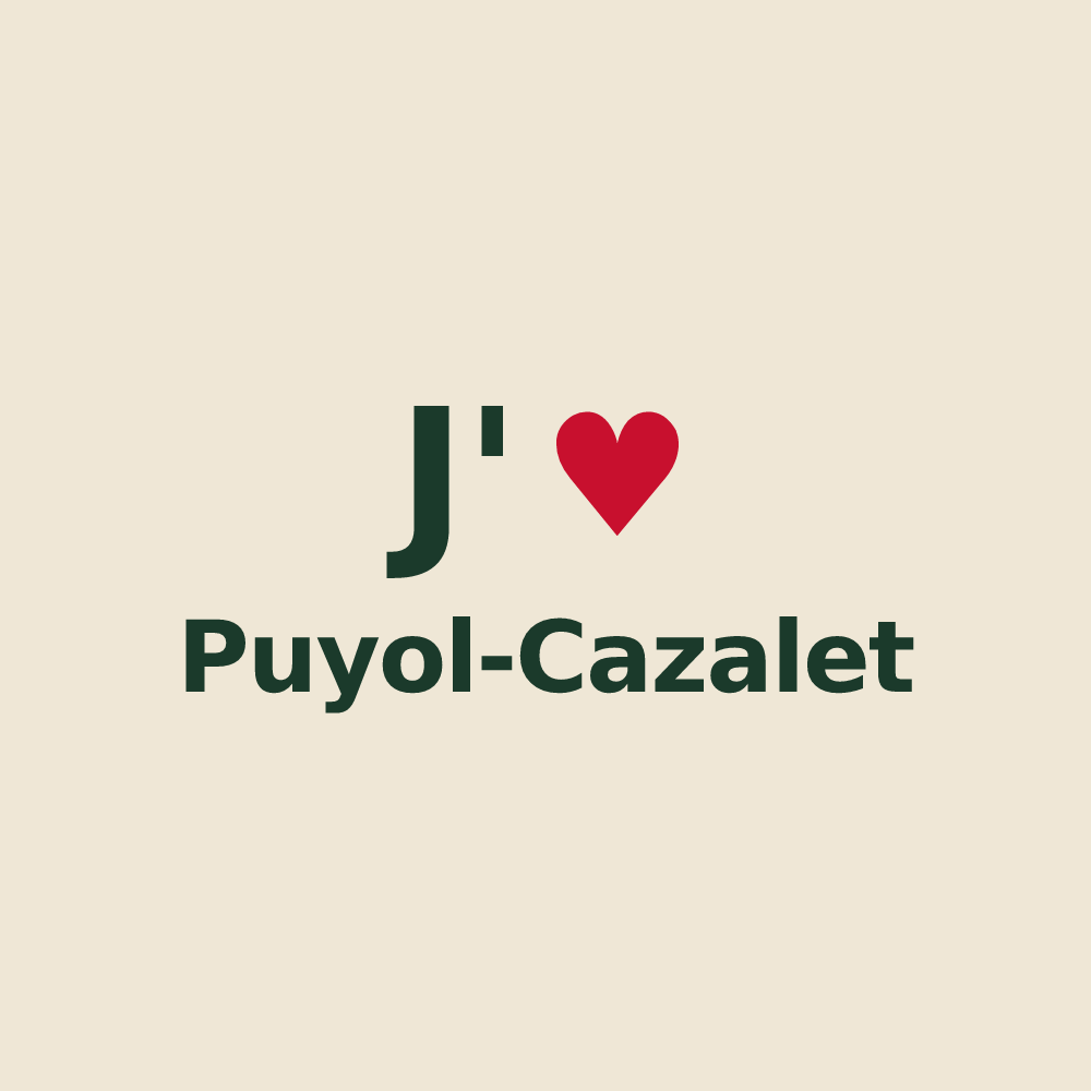 Tote bag personnalisé Puyol-Cazalet — design J'aime Puyol-Cazalet
