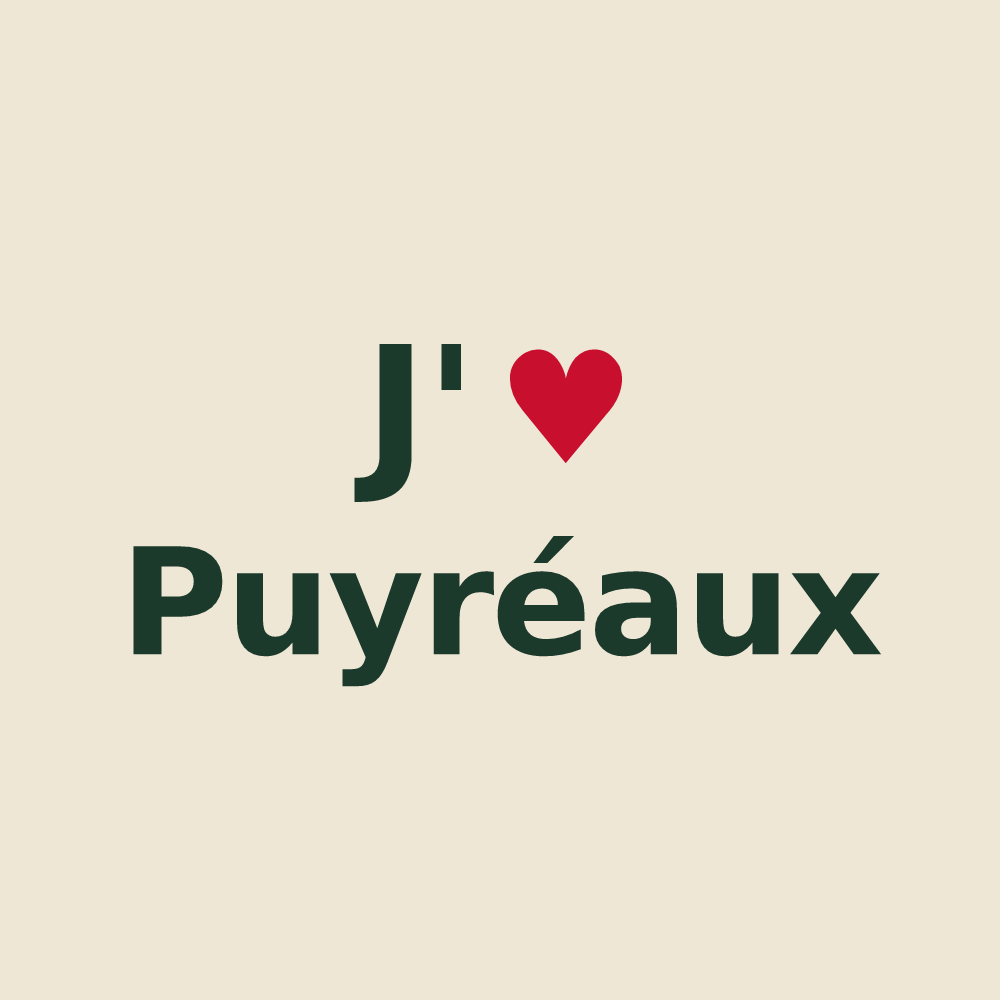 Tote bag personnalisé Puyréaux — design J'aime Puyréaux