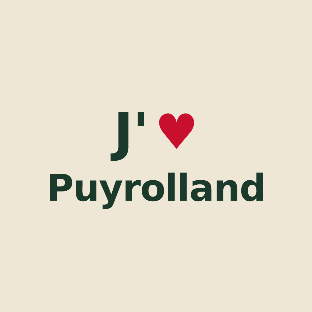 Tote bag personnalisé Puyrolland — design J'aime Puyrolland