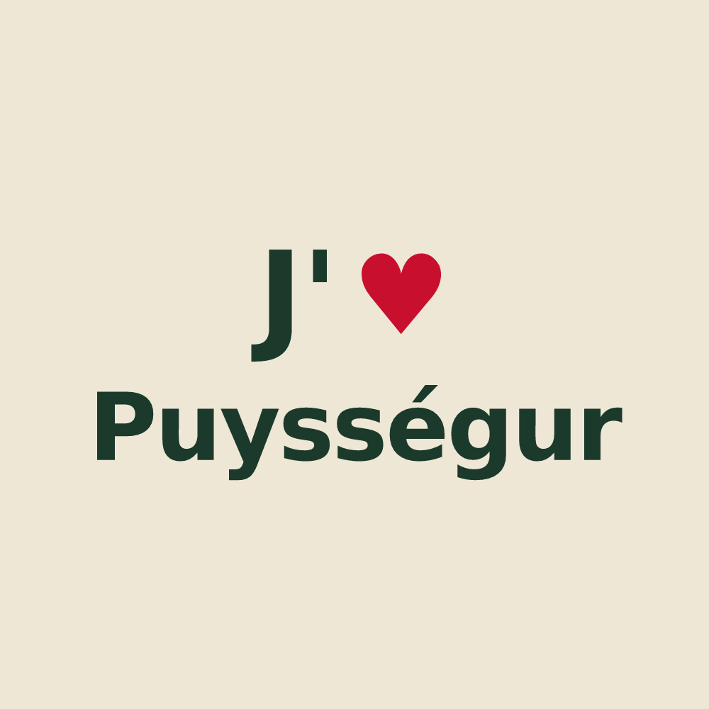 Tote bag personnalisé Puysségur — design J'aime Puysségur
