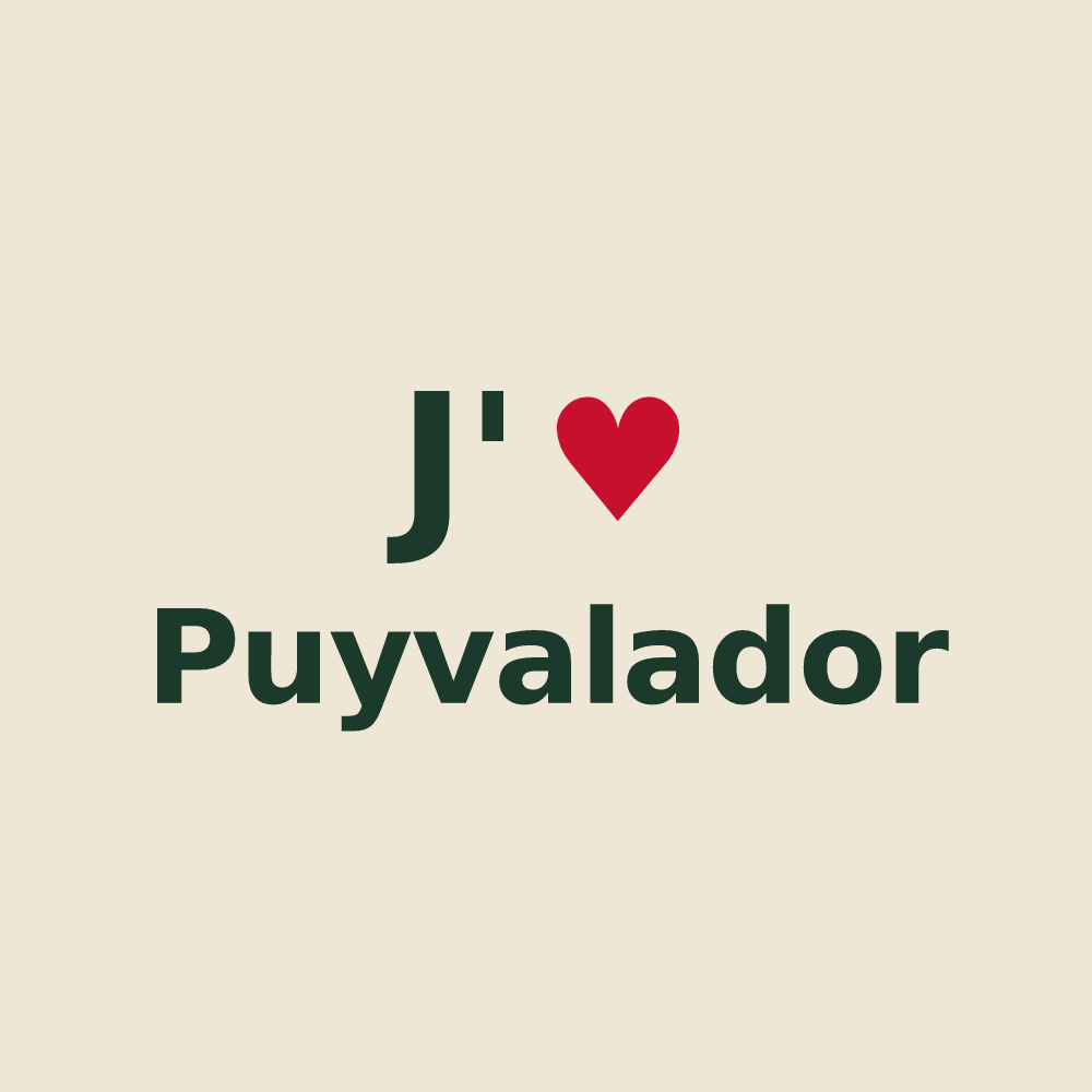 Tote bag personnalisé Puyvalador — design J'aime Puyvalador