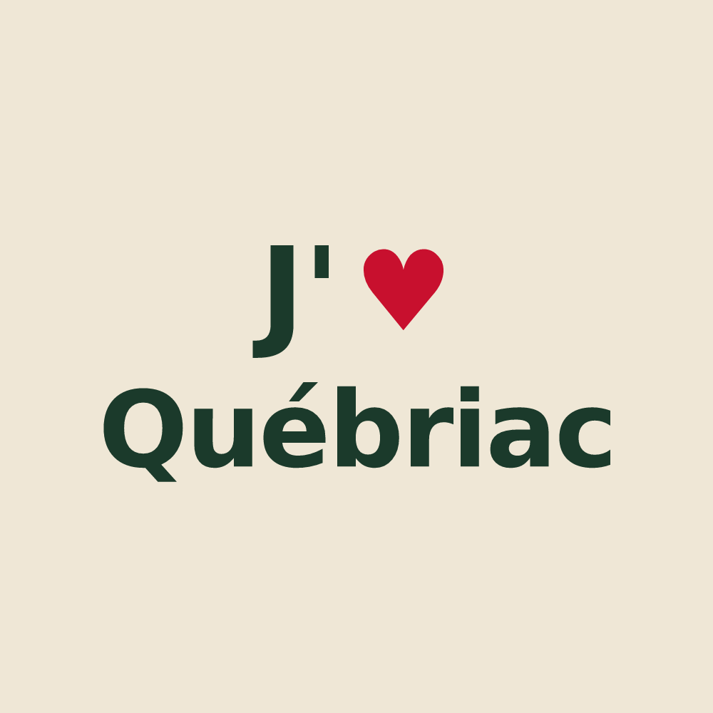 Tote bag personnalisé Québriac — design J'aime Québriac