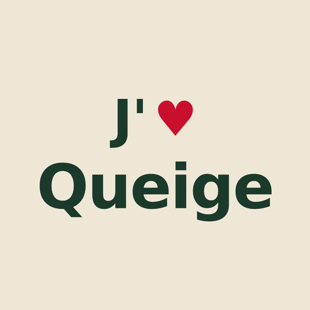 Tote bag personnalisé Queige — design J'aime Queige