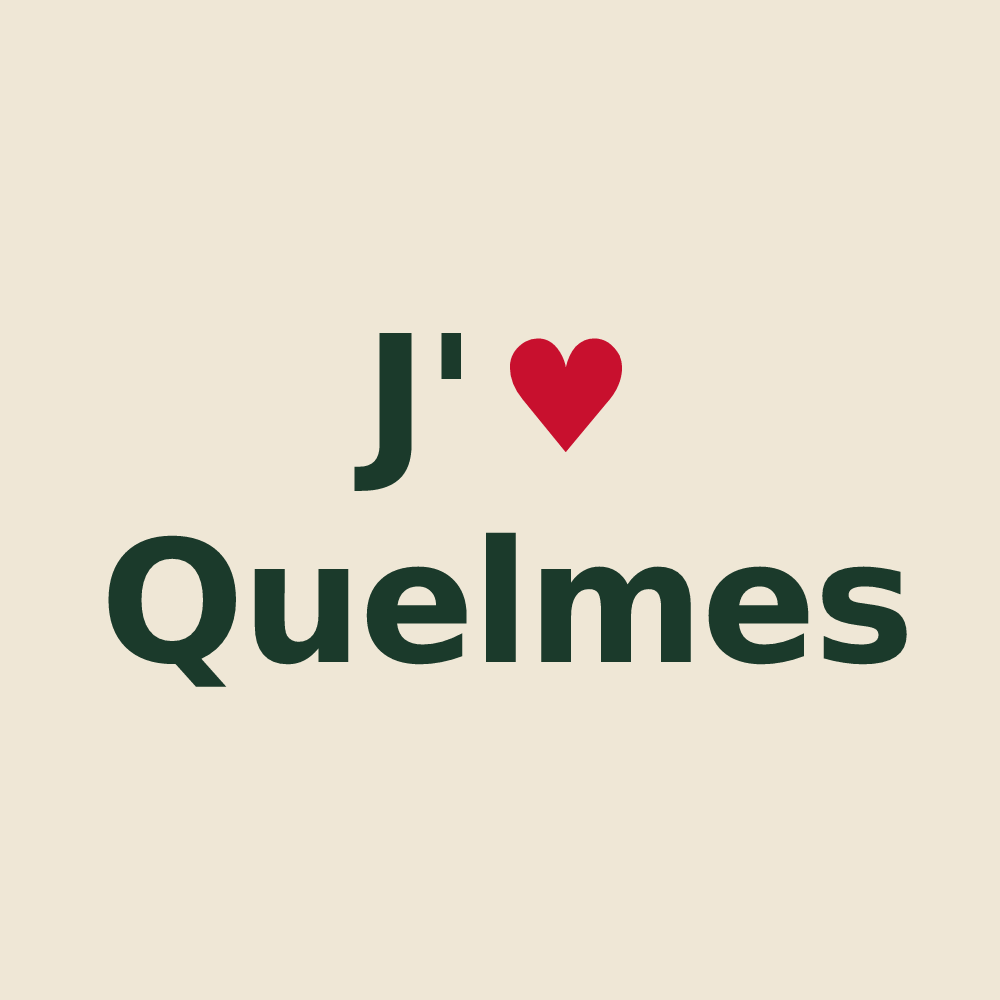 Tote bag personnalisé Quelmes — design « J'aime Quelmes » imprimé sur le tote bag