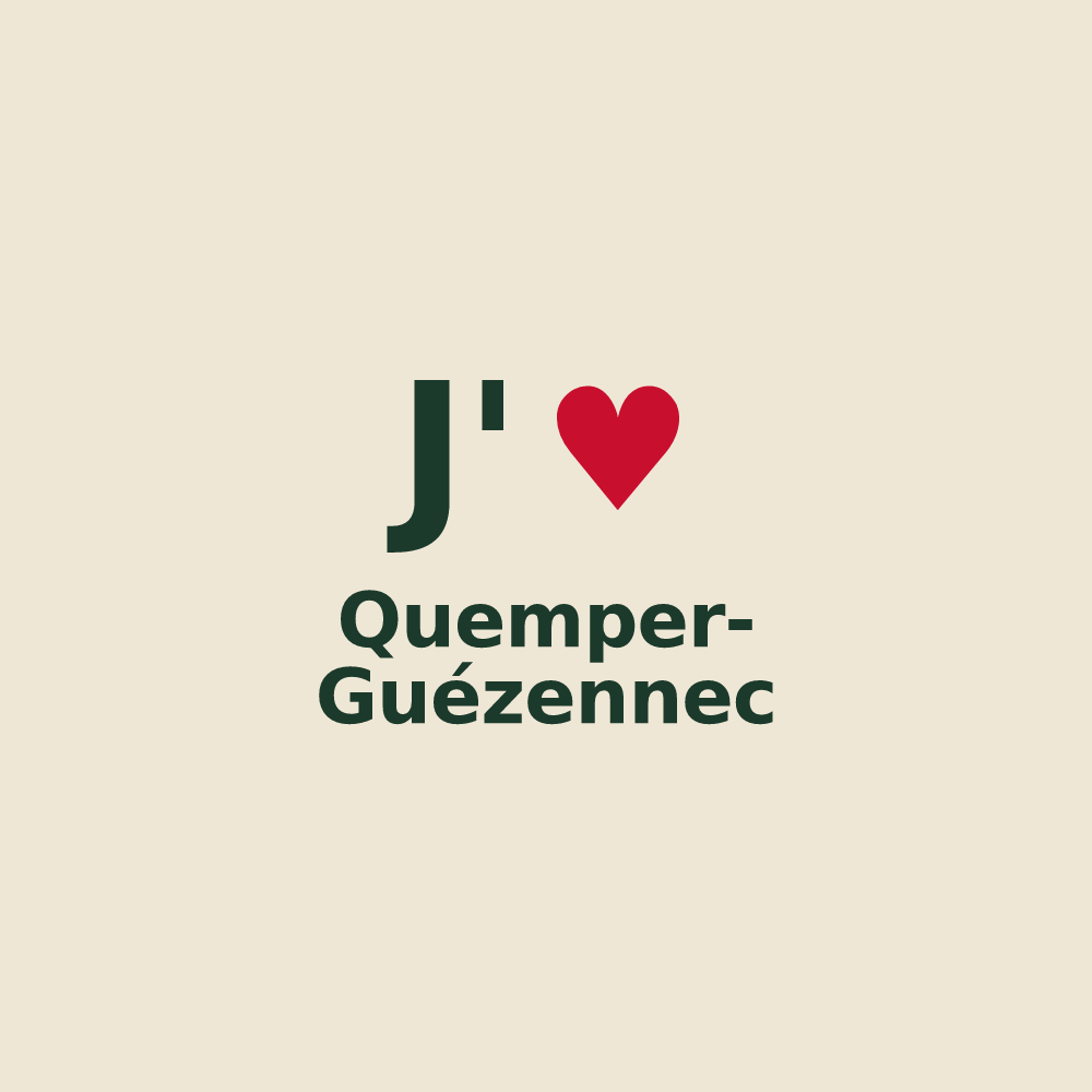 Tote bag personnalisé Quemper-Guézennec — design J'aime Quemper-Guézennec