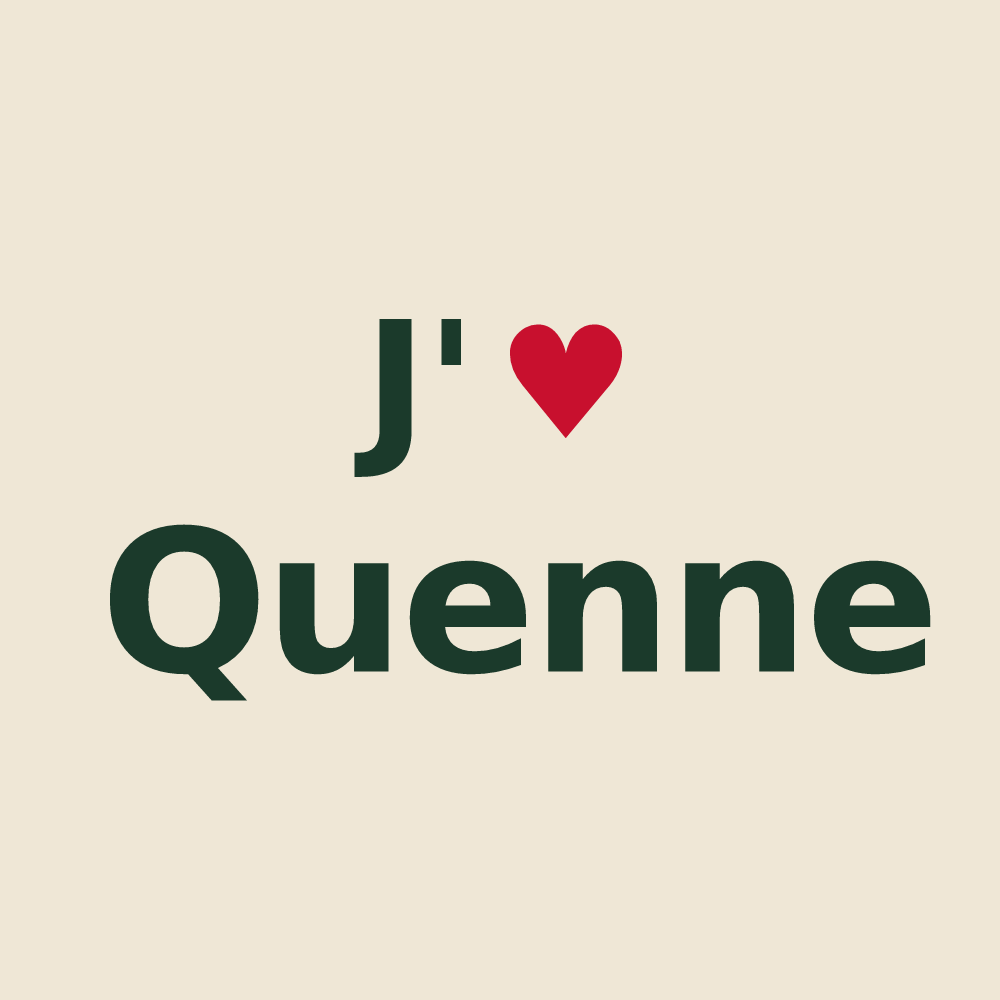 Tote bag personnalisé Quenne — design J'aime Quenne