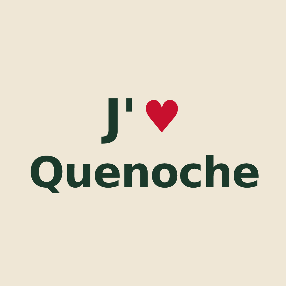 Tote bag personnalisé Quenoche — design J'aime Quenoche