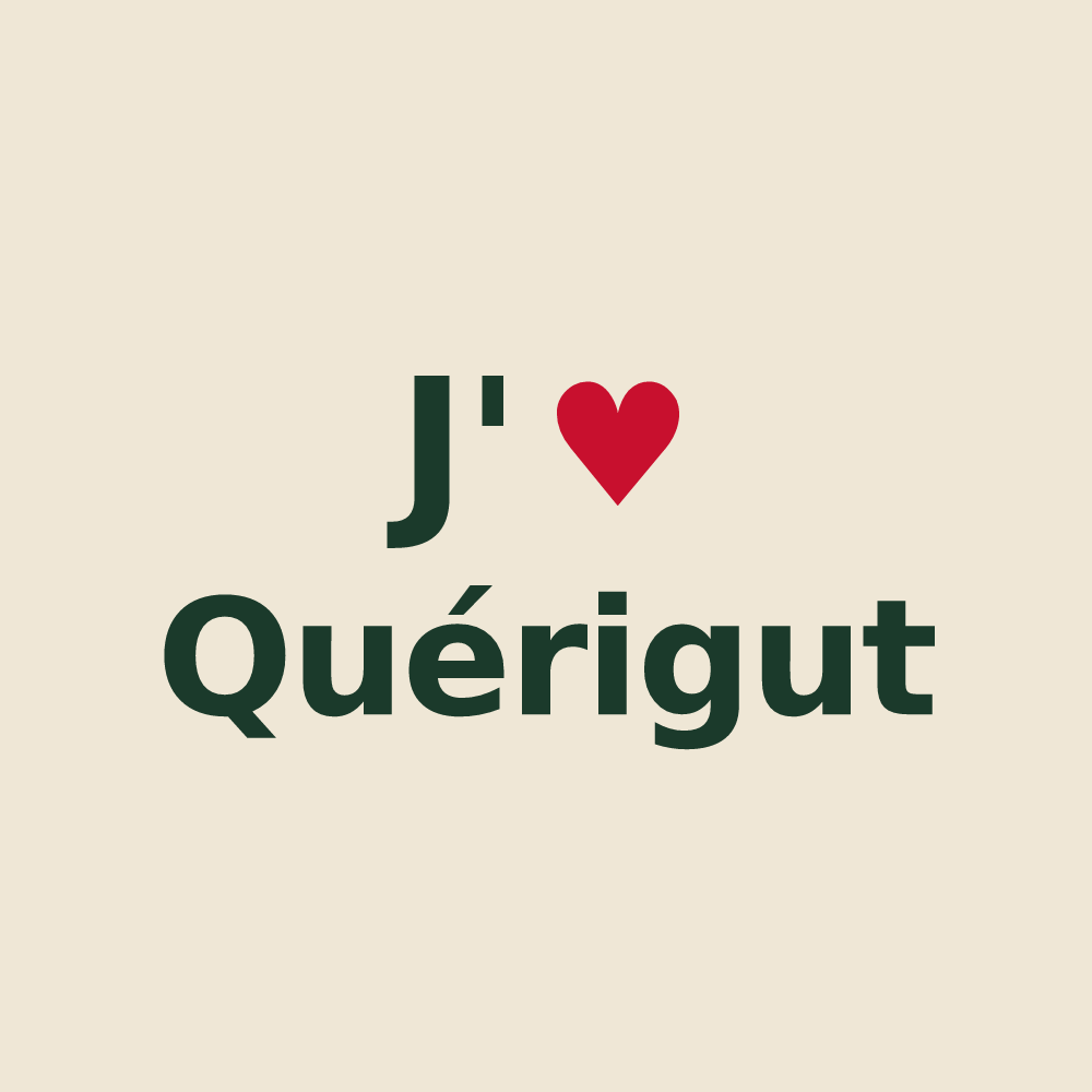 Tote bag personnalisé Quérigut — design J'aime Quérigut