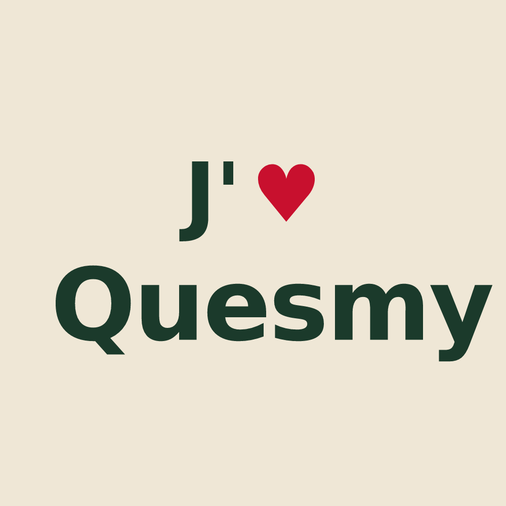 Tote bag personnalisé Quesmy — design J'aime Quesmy