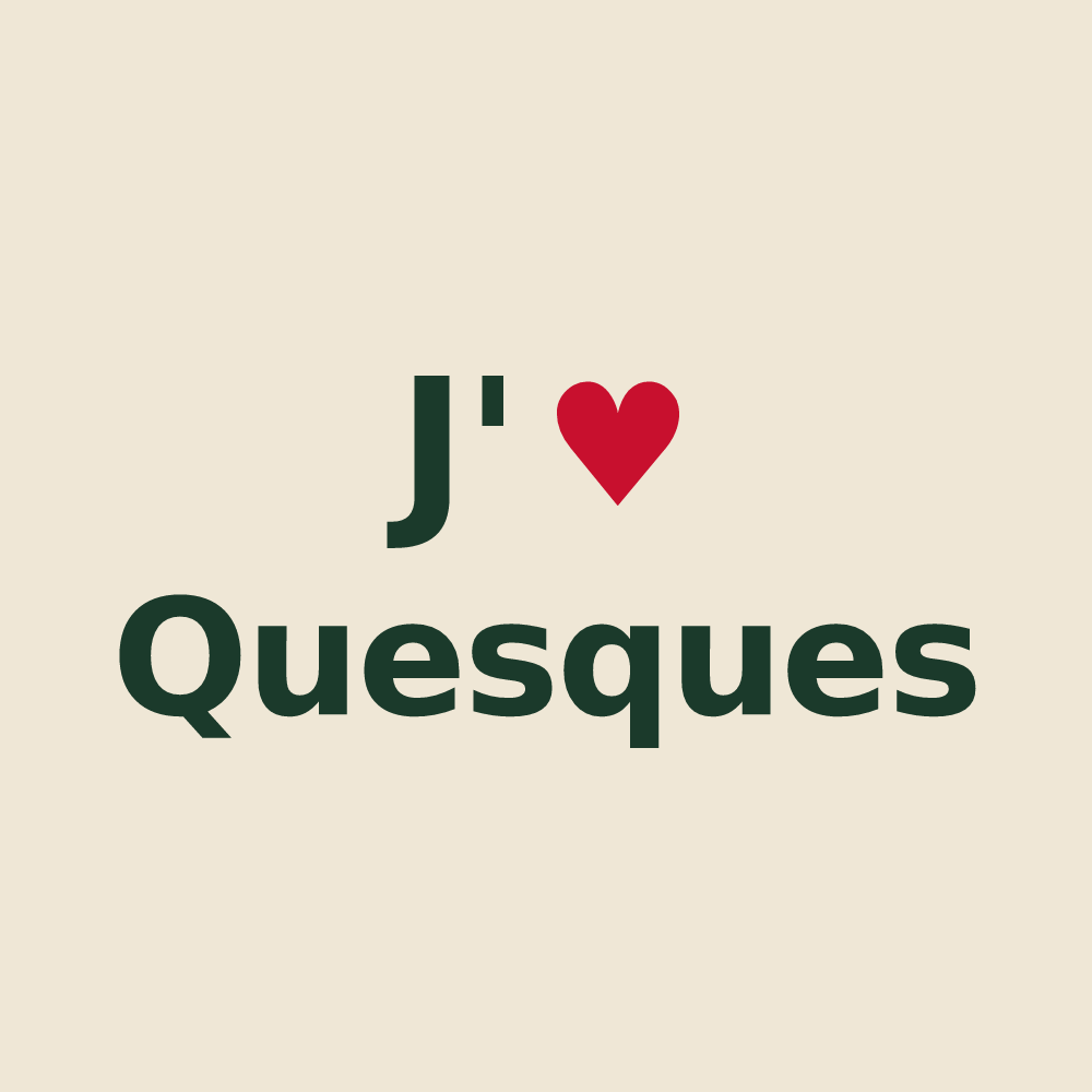 Tote bag personnalisé Quesques — design « J'aime Quesques » imprimé sur le tote bag