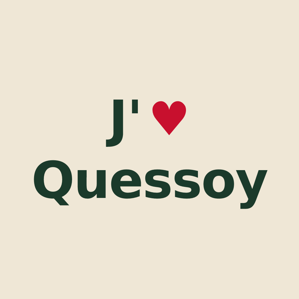 Tote bag personnalisé Quessoy — design J'aime Quessoy