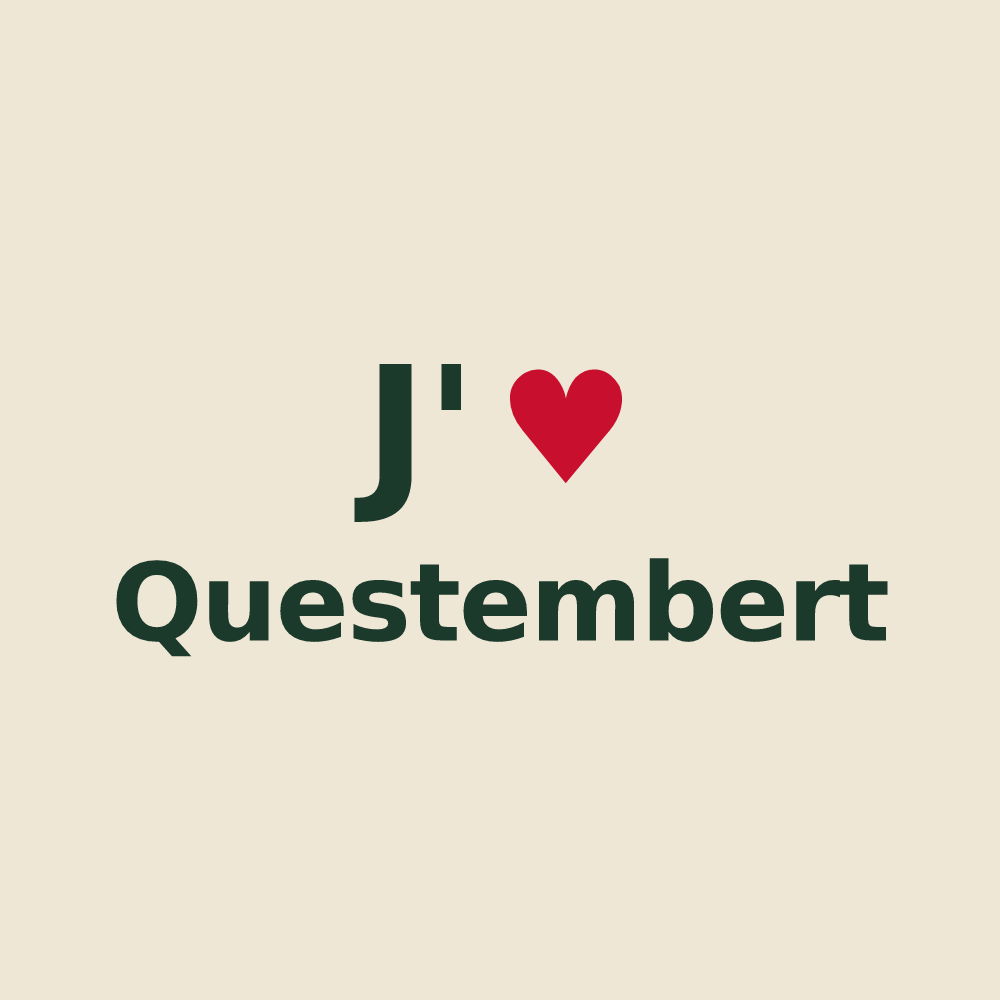 Tote bag personnalisé Questembert — design J'aime Questembert