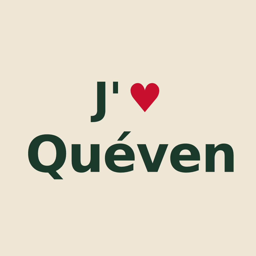 Tote bag personnalisé Quéven — design J'aime Quéven